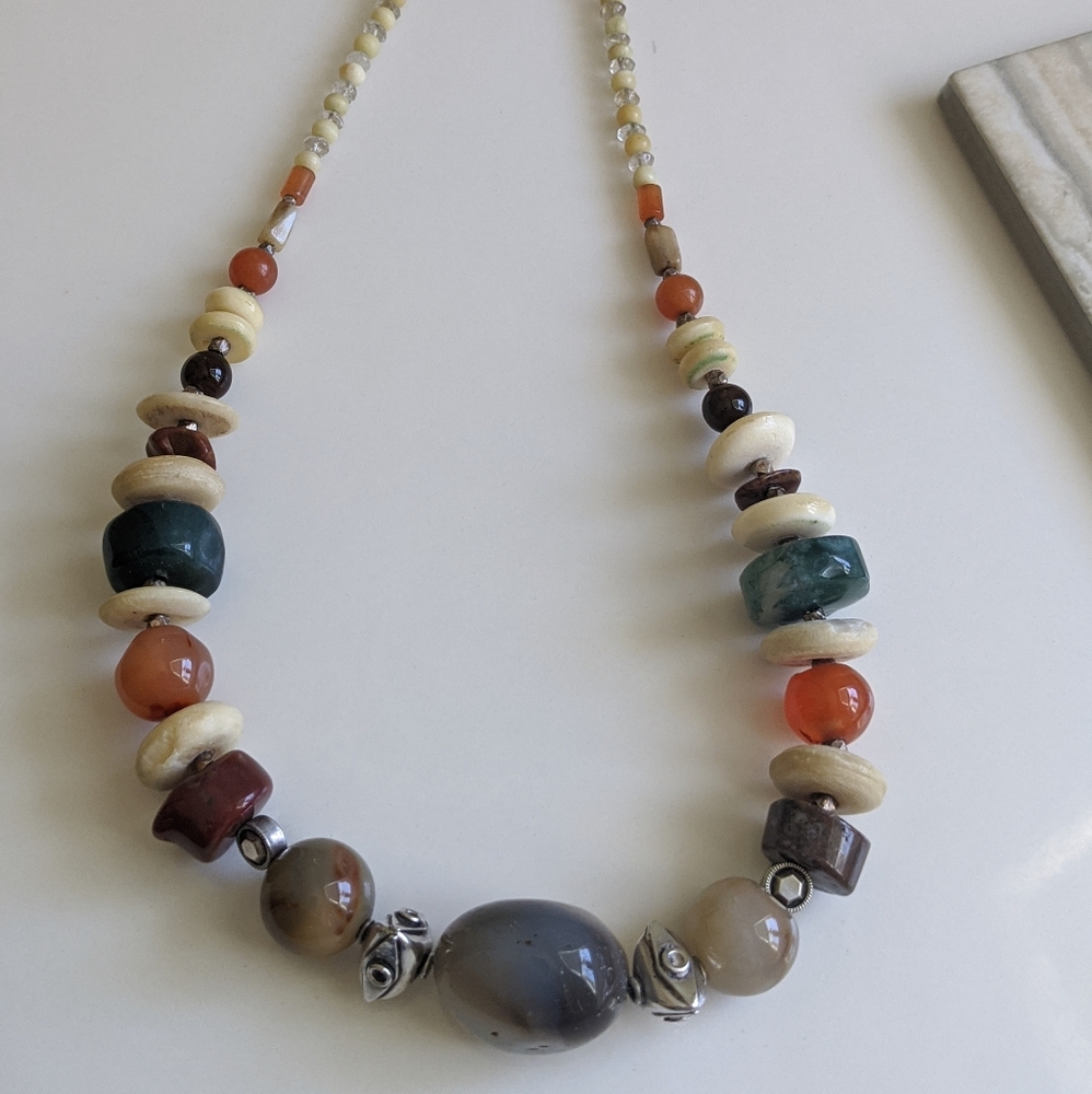 Semi-Precious Stones & Sterling Silver Necklace - image 1